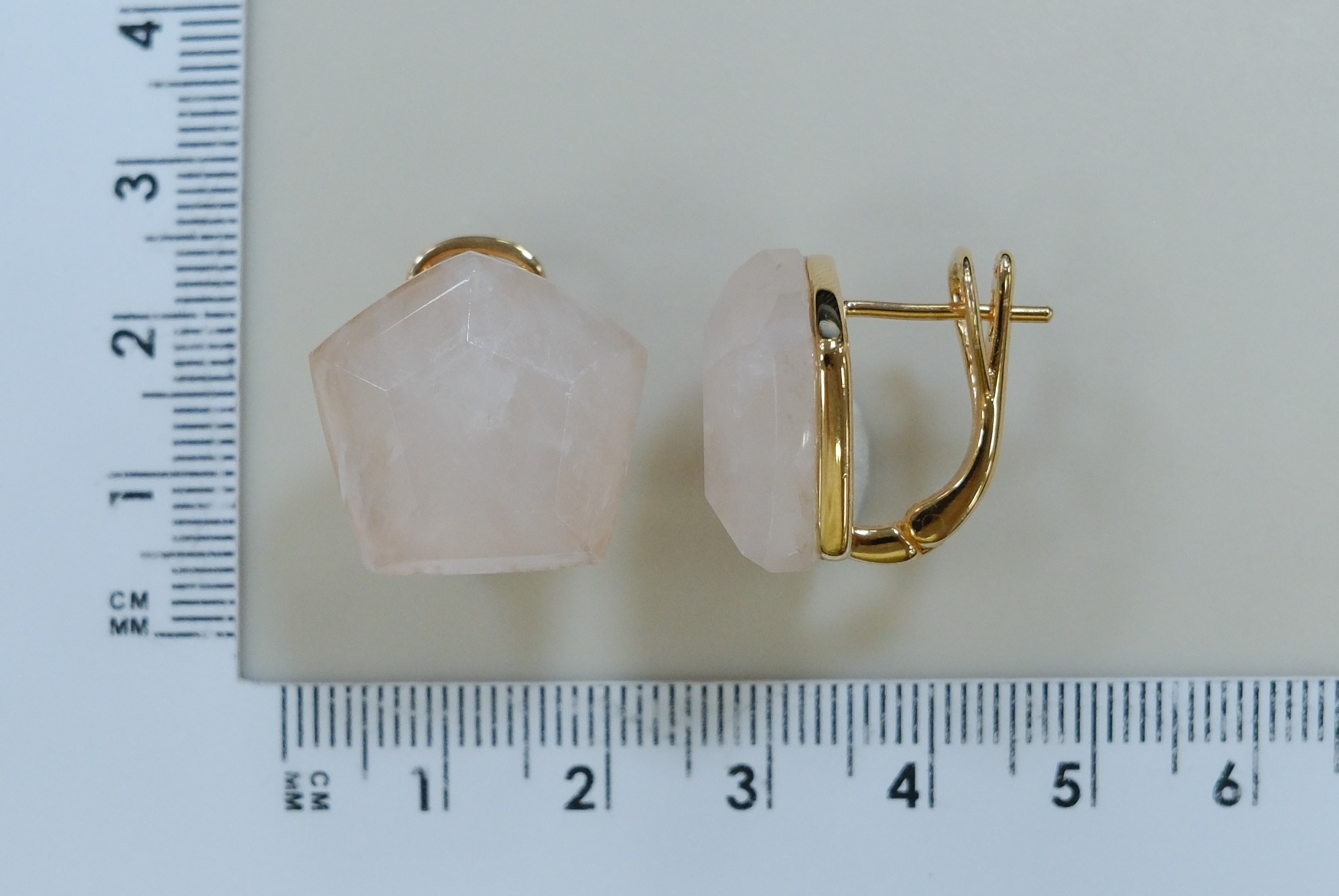 Серебряные серьги с розовым кварцем